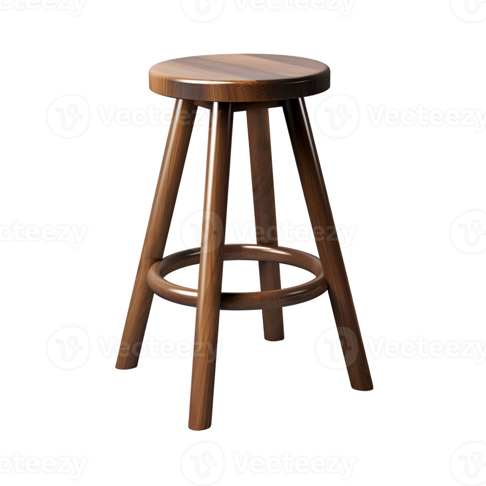 Wooden Bar Stool Photograph On Transparent Background png
