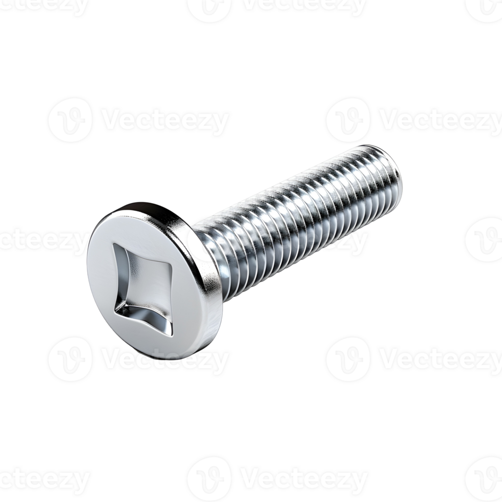 Chrome Metal Screw Photograph On Transparent Background png
