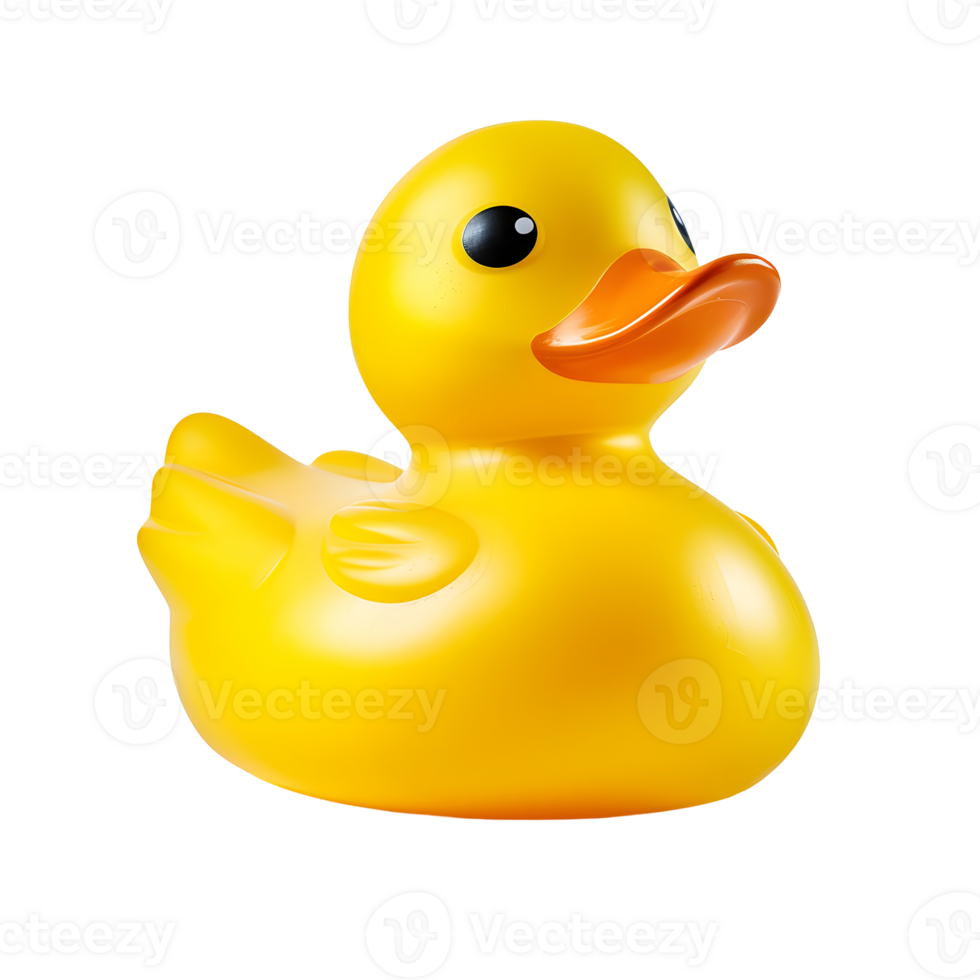 Bright Yellow Rubber Duck Photograph On Transparent Background png