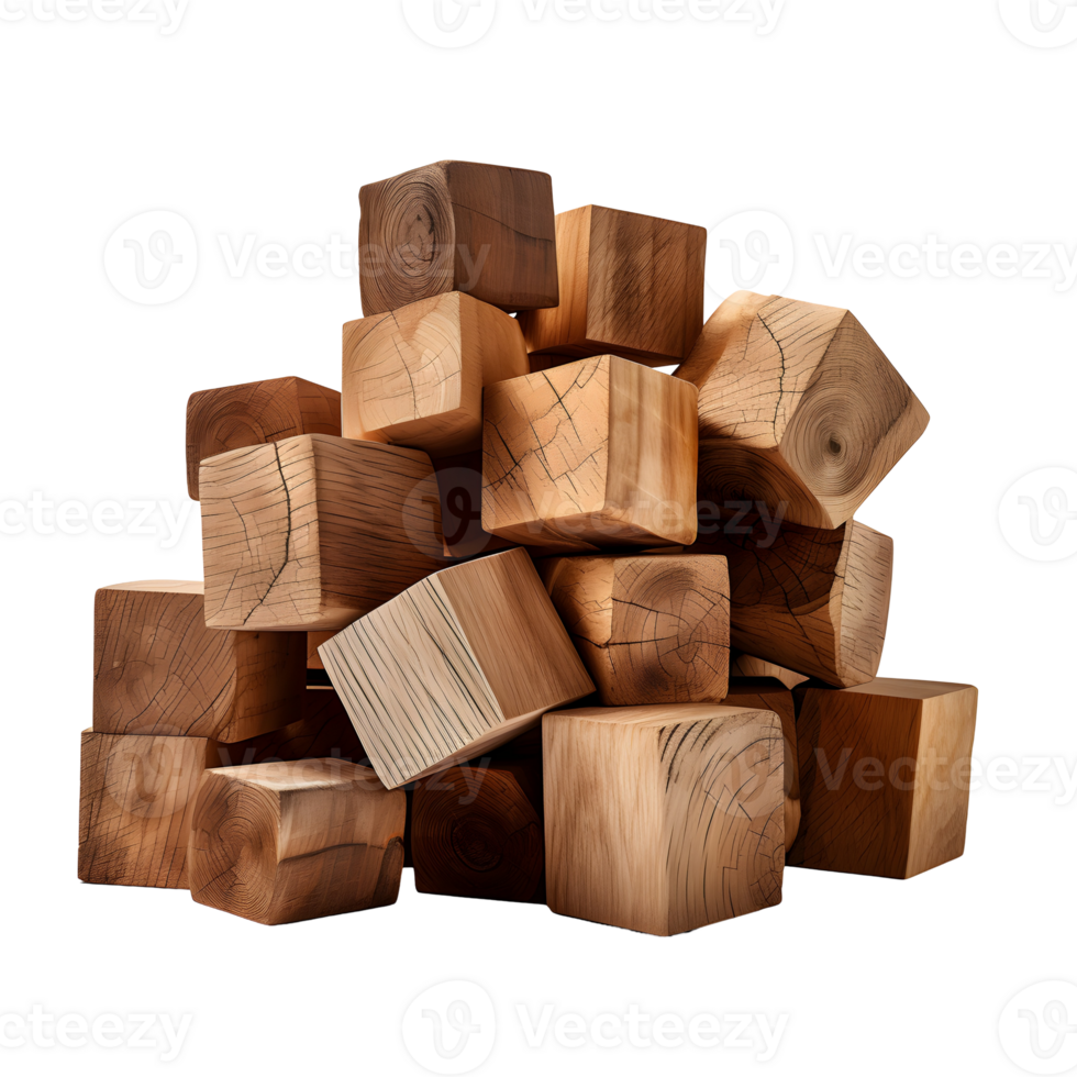 Stack Of Wooden Blocks Photograph On Transparent Background png