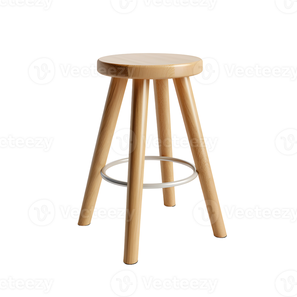 Minimalist Wooden Stool Photograph On Transparent Background png