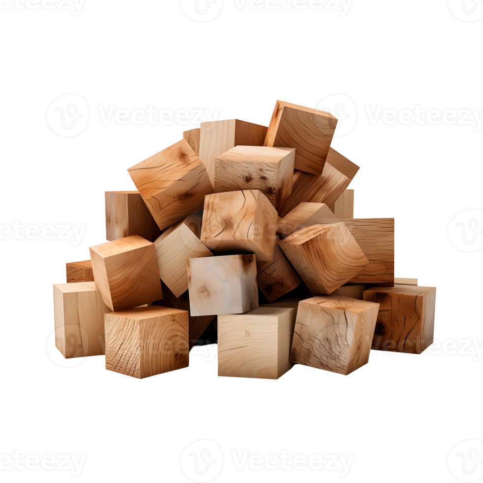 Neatly Stacked Wooden Blocks Photograph On Transparent Background png