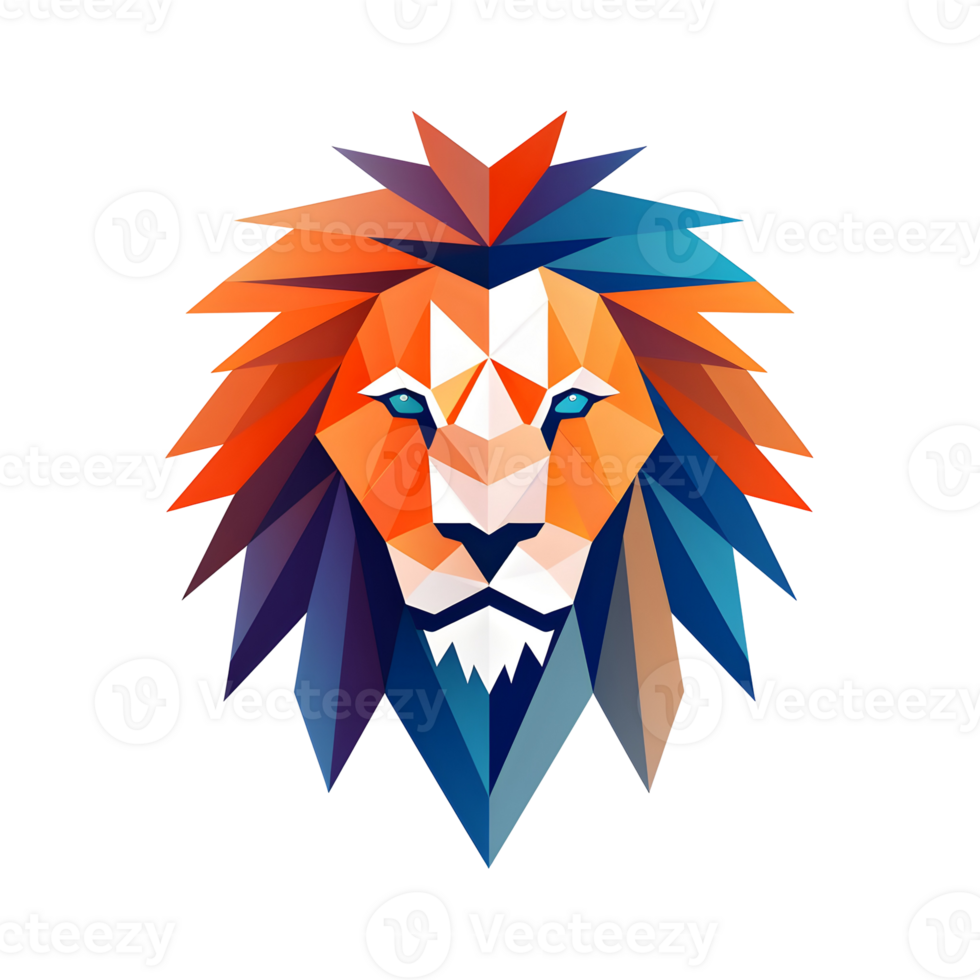 Polygonal Lion Illustration On Transparent Background png
