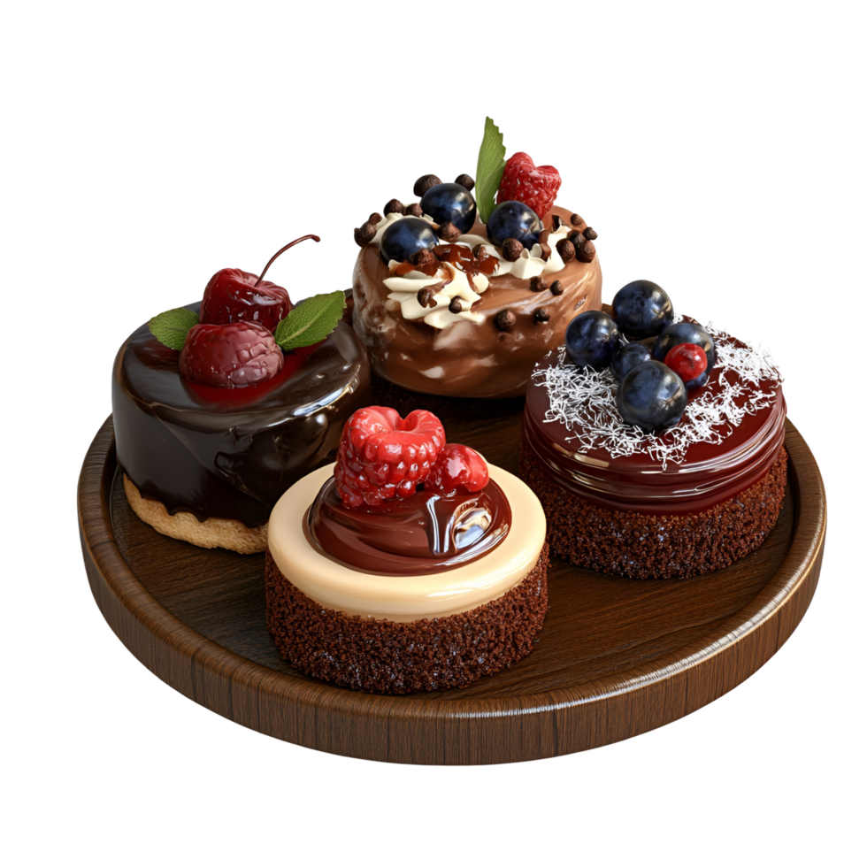 3D Tasty Pastry and Cake Selection on Transparent Background png