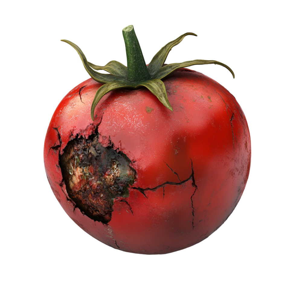 3D Realistic Tomato With Hole On Transparent Background png
