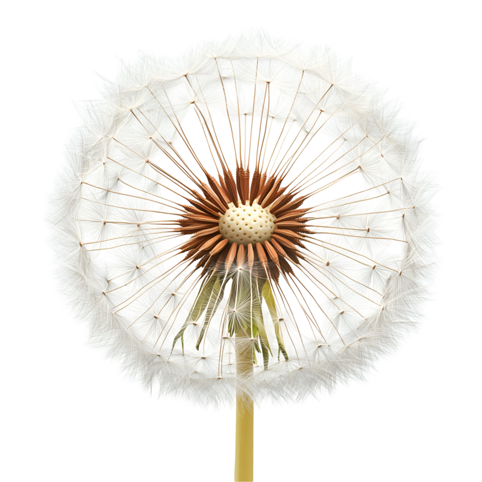Realistic Dandelion With Floating Seeds On Transparent Background png