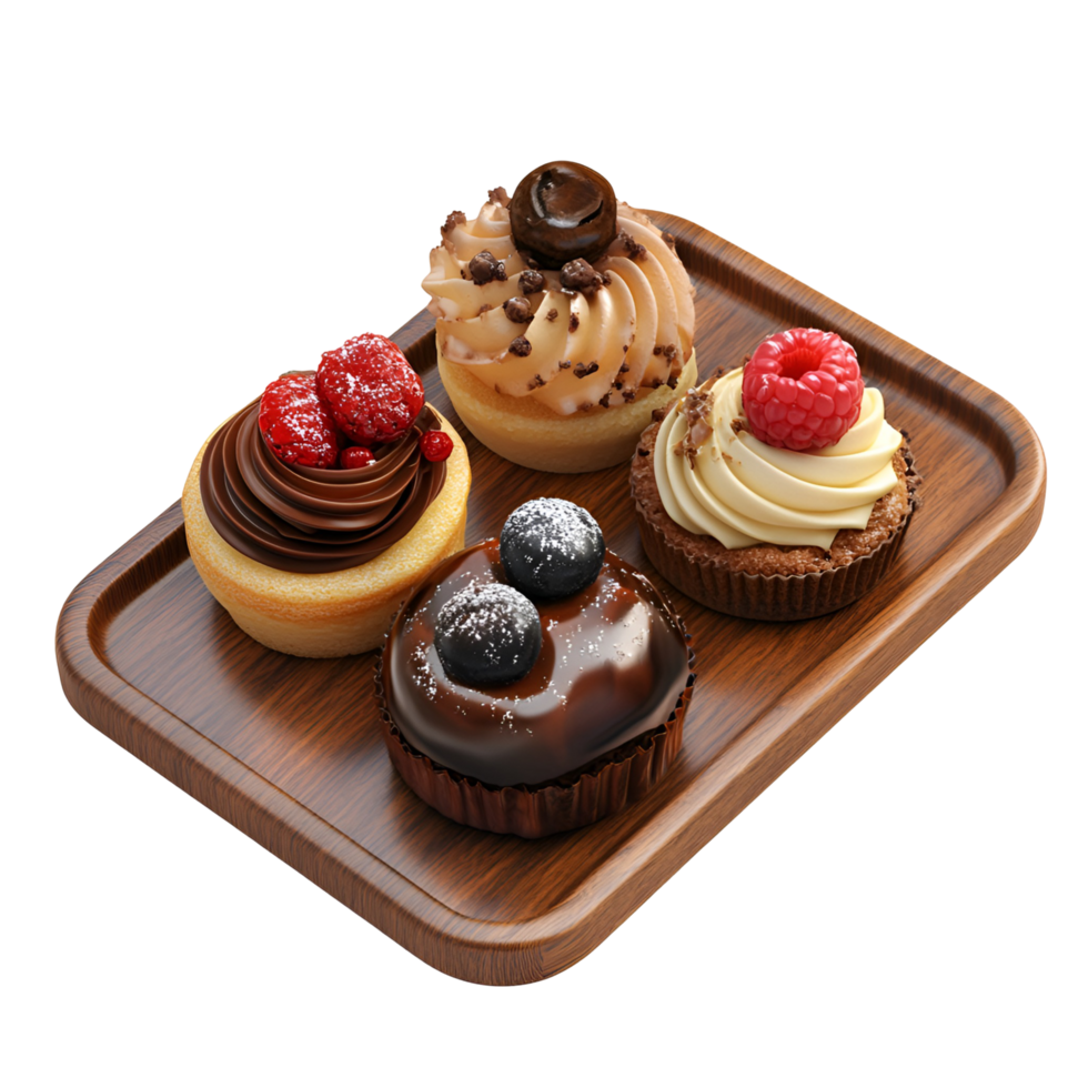 3D Assorted Sweet Treats Set on Transparent Background png