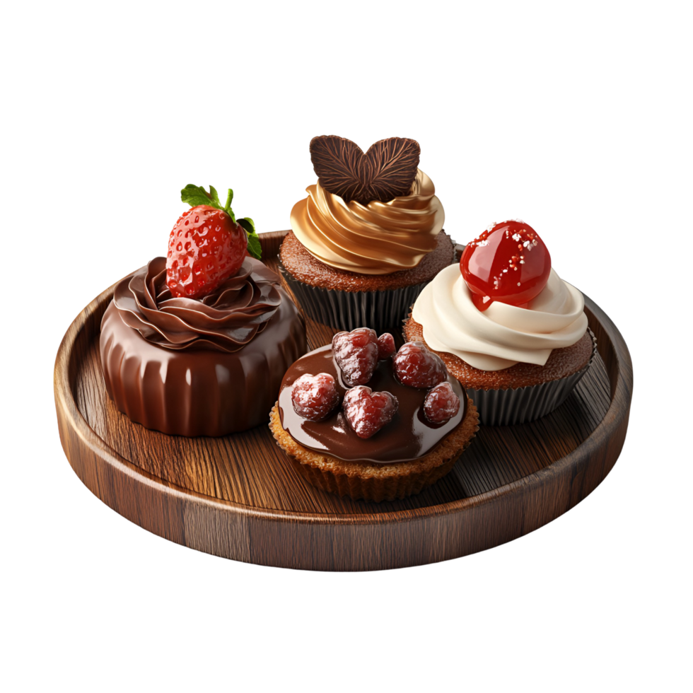 Delicious Chocolate Cake With Cornel Berries On Clear Transparent Background png