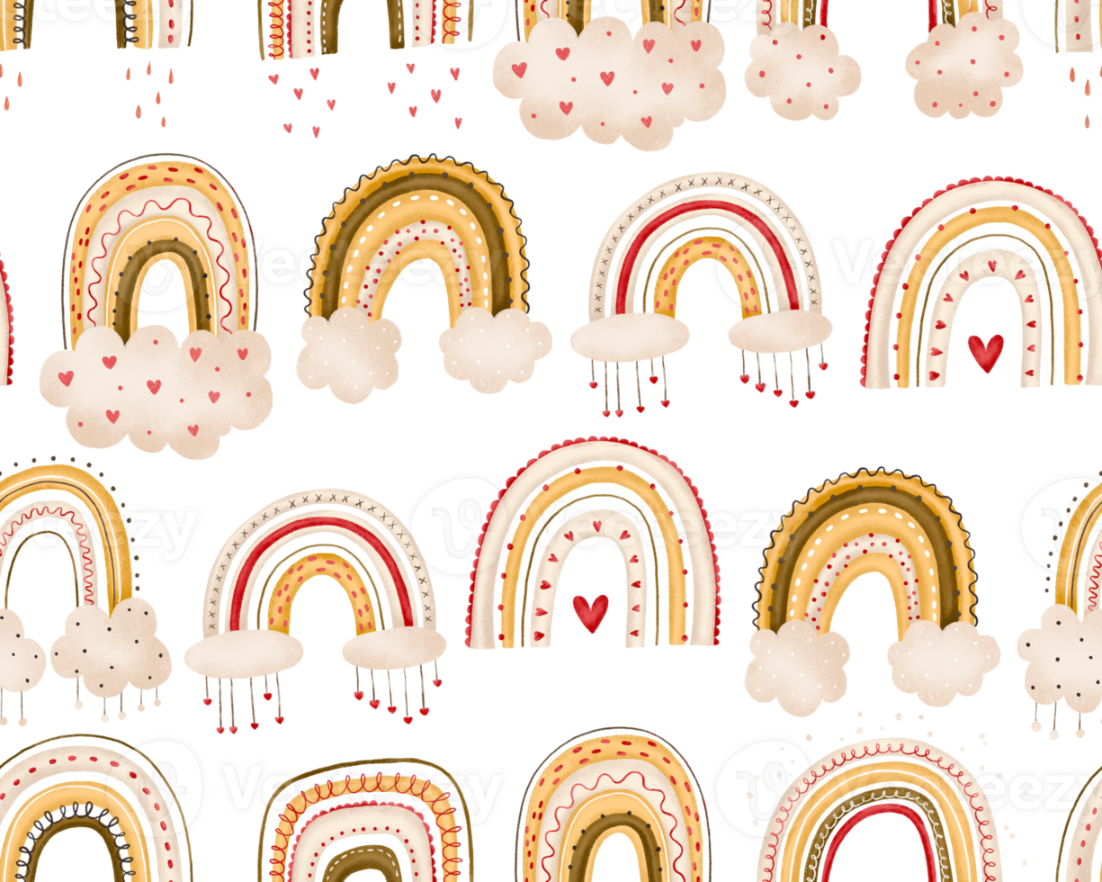 Rainbow background for baby room, nursery, bedroom. Boho rainbow simple pattern . Hand drawn background png