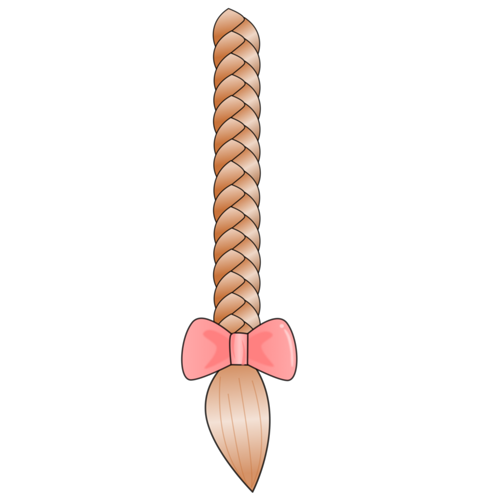 hair braid with a bow png