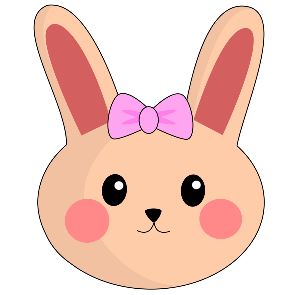 cute rabbit with bow png