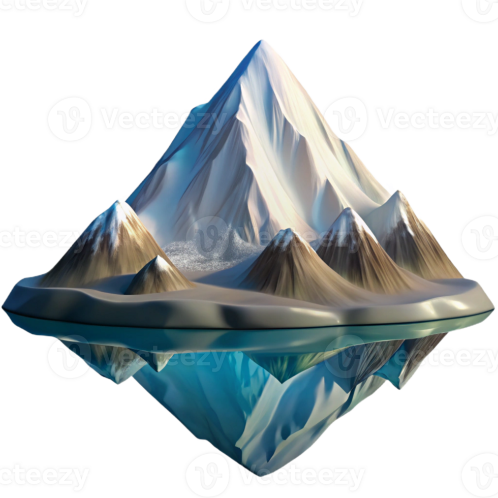 serene traditional A majestic snow-capped mountain reflected in a crystal-clear lake, alpine landscape, serene atmosphere, realistic style high resolution png