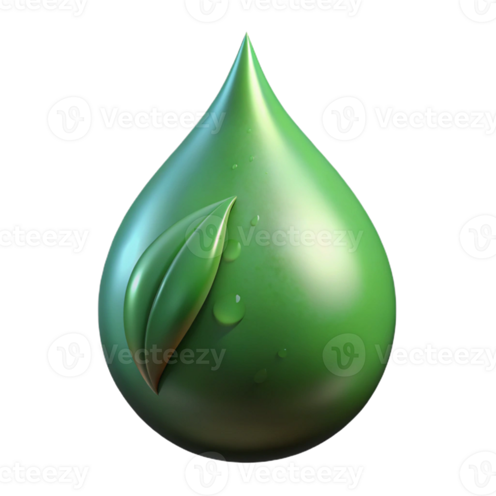 extraordinary traditional A single raindrop on a green leaf, reflecting the surrounding environment, macro photography, realistic style premium png