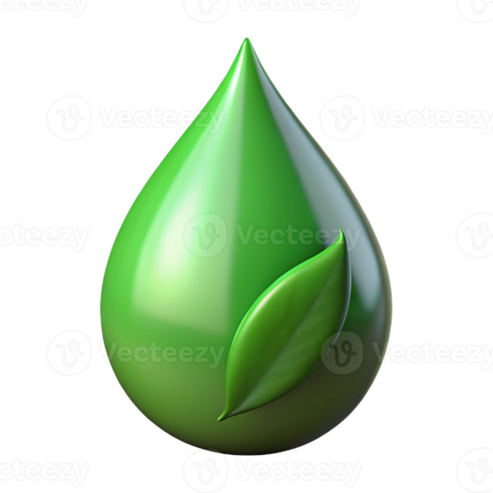magnificent abstract A single raindrop on a green leaf, reflecting the surrounding environment, macro photography, realistic style authentic png