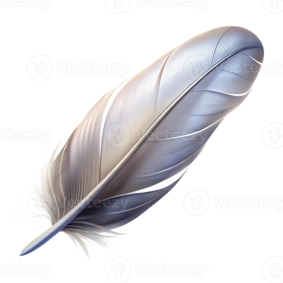 elegant abstract A single feather floating in the air, delicate details, soft lighting, ethereal style premium png