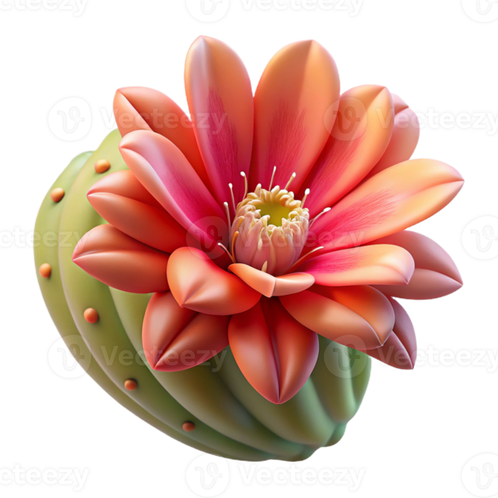 wonderful artistic Close-up of a cactus flower blooming in the desert, vibrant colors, harsh sunlight, detailed textures genuine png
