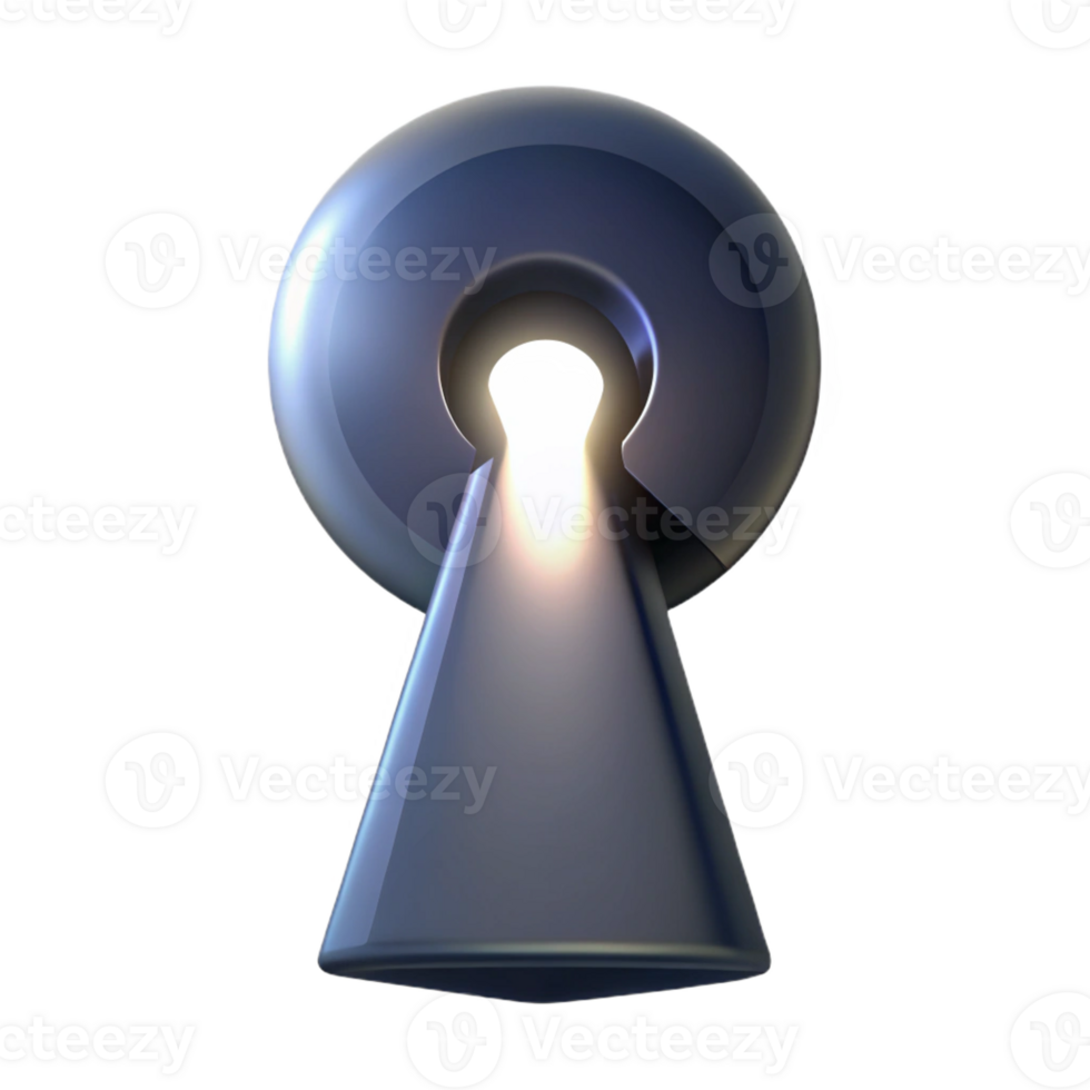wonderful vintage A close-up of a keyhole, light streaming through it, mysterious noir imagery high quality png