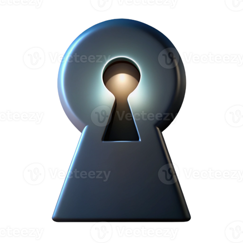 magnificent creative A close-up of a keyhole, light streaming through it, mysterious noir imagery premium png