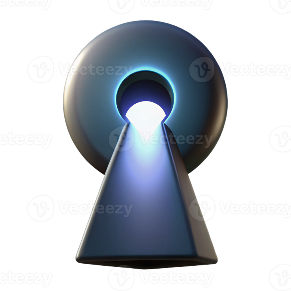 dramatic classic A close-up of a keyhole, light streaming through it, mysterious noir imagery high quality png