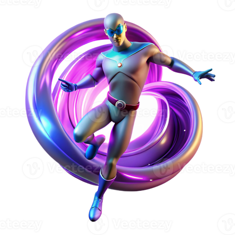 extraordinary traditional A superhero with gravity manipulation powers, distorting the space around them, lit with swirling, distorted light in an abstract, psychedelic style genuine png