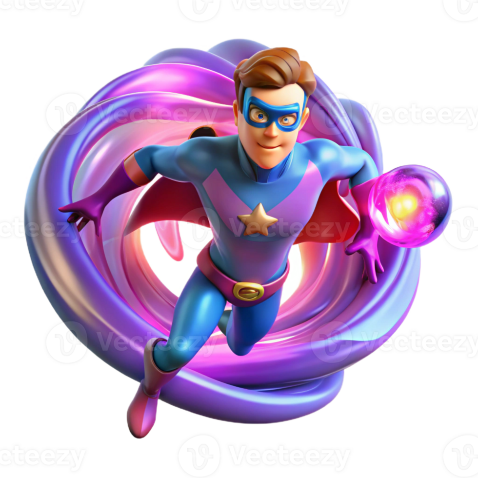 elegant contemporary A superhero with gravity manipulation powers, distorting the space around them, lit with swirling, distorted light in an abstract, psychedelic style premium png