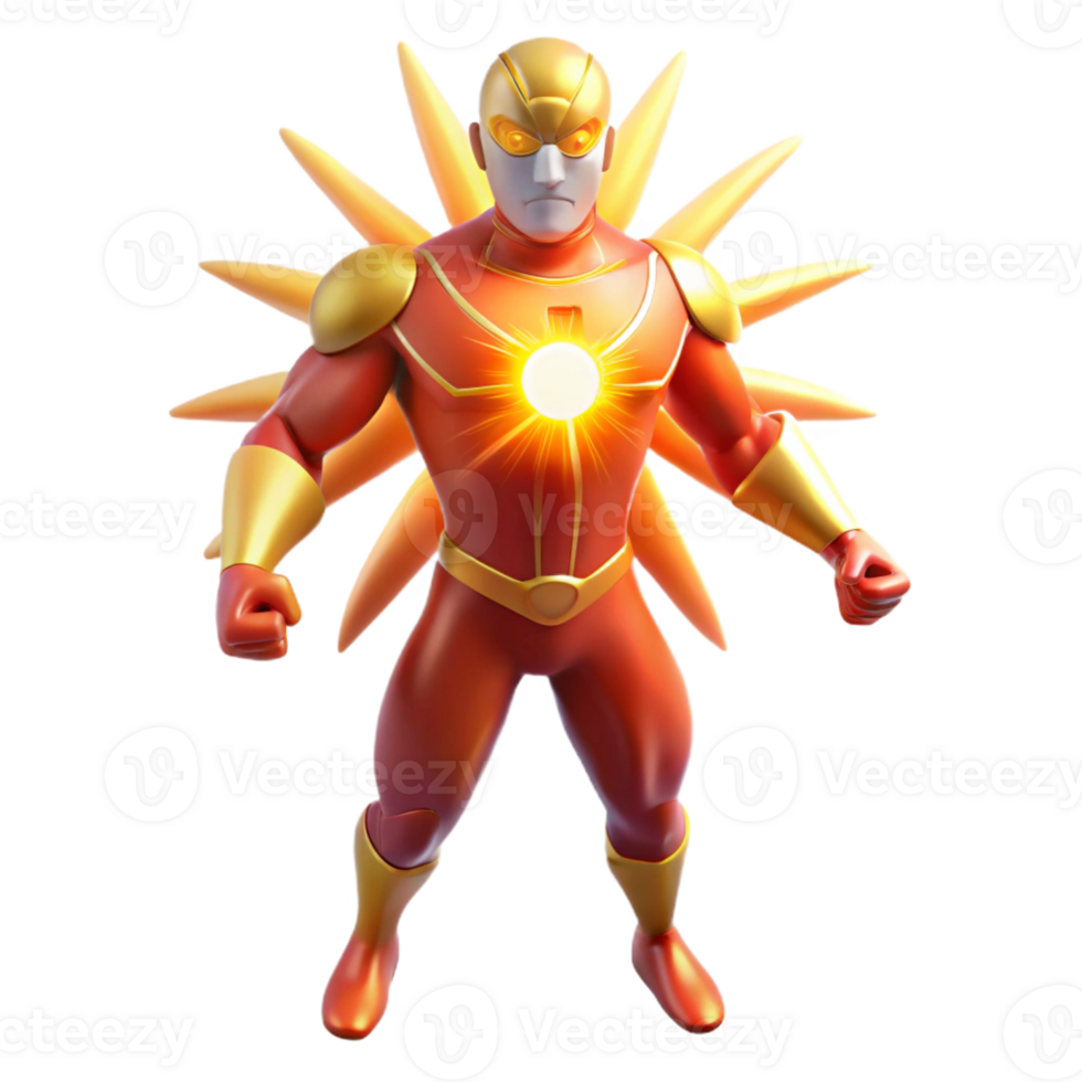 dramatic abstract A superhero made of pure energy, radiating light and heat, lit from within in a radiant, glowing style high quality png
