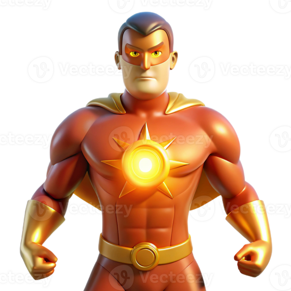 extraordinary minimalist A superhero made of pure energy, radiating light and heat, lit from within in a radiant, glowing style high quality png
