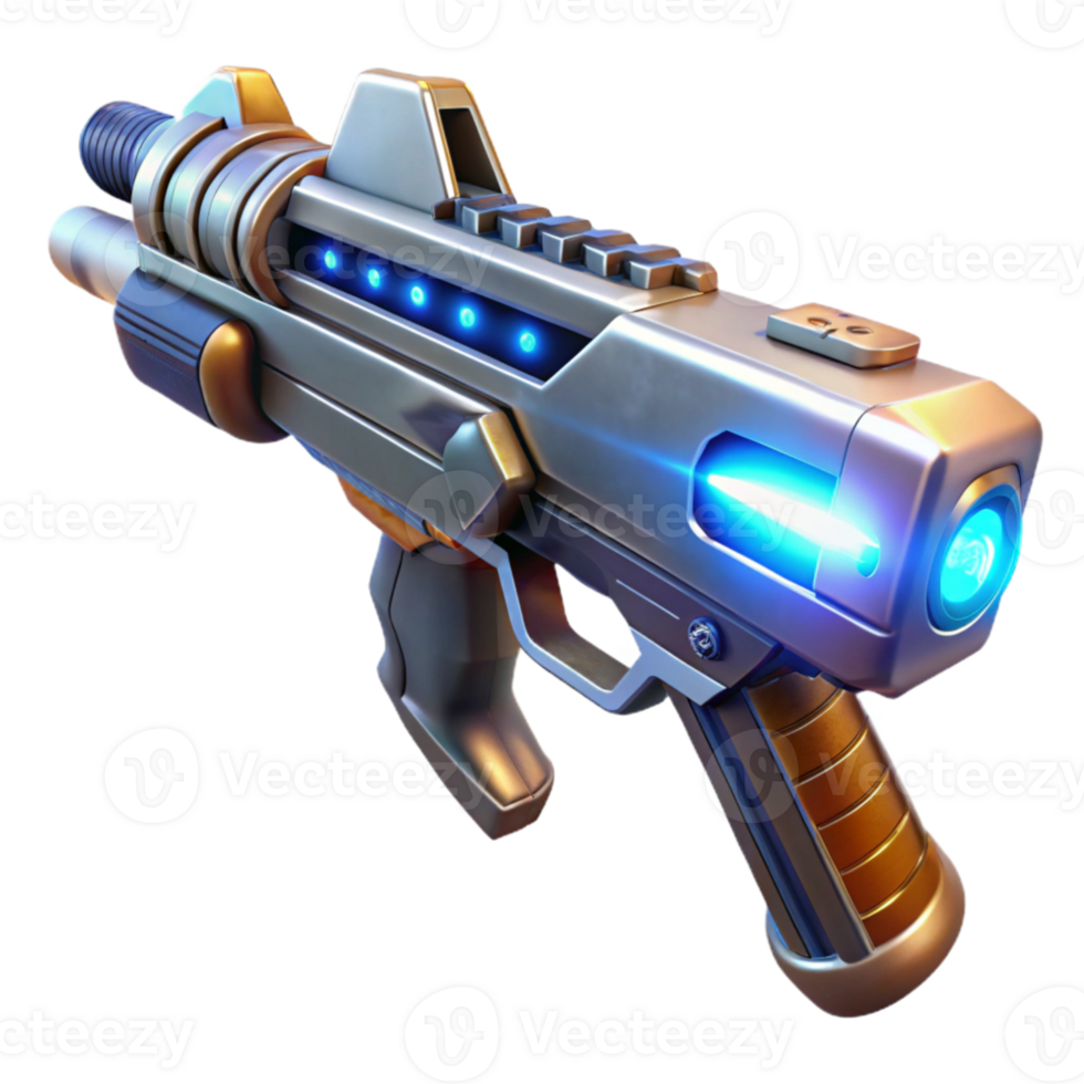 wonderful artistic A futuristic weapon, glowing with energy, is held aloft. Dramatic, powerful lighting. Detailed weapon design professional png