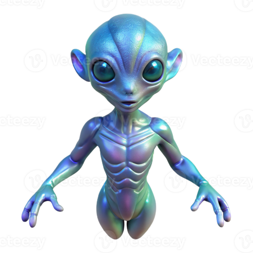 beautiful abstract An alien creature with shimmering, iridescent skin floats in a zero-gravity environment. Ethereal and otherworldly lighting. Detailed creature design high quality png