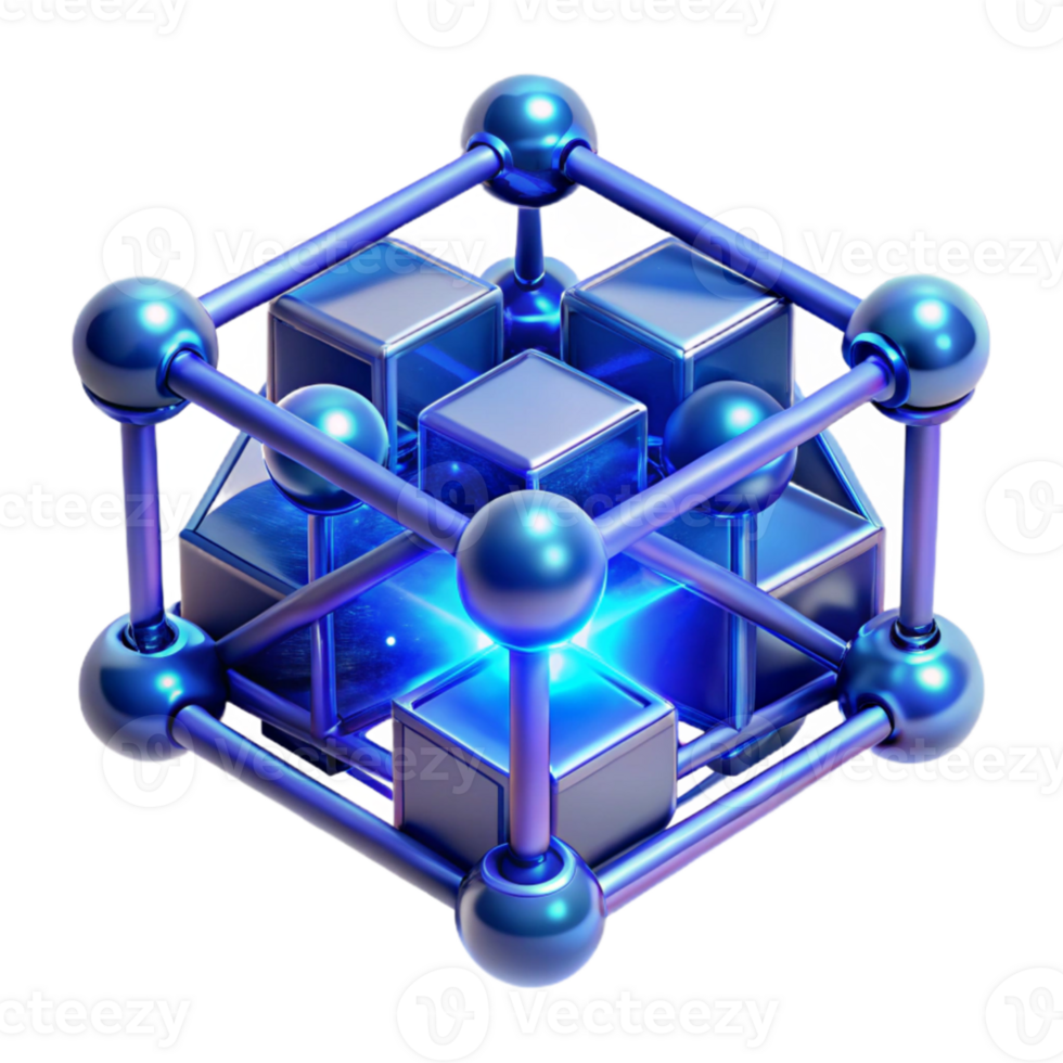 dramatic creative A network of interconnected, glowing nodes, pulsating with energy, bathed in a deep, sapphire blue light, with a futuristic, cyberpunk aesthetic high resolution png