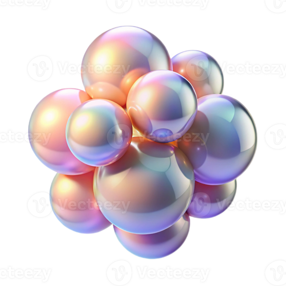 étourdissant moderne une grappe de translucide, iridescent bulles, flottant dans zéro la gravité, illuminé par une doux, diffus lumière, avec une délicat, minimaliste style authentique png