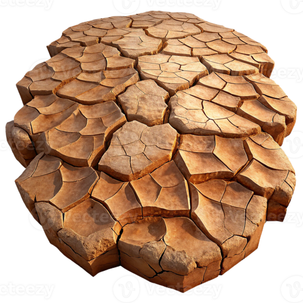 magnificent minimalist A cracked desert floor, with intricate patterns and textures, lit by the harsh midday sun high resolution png