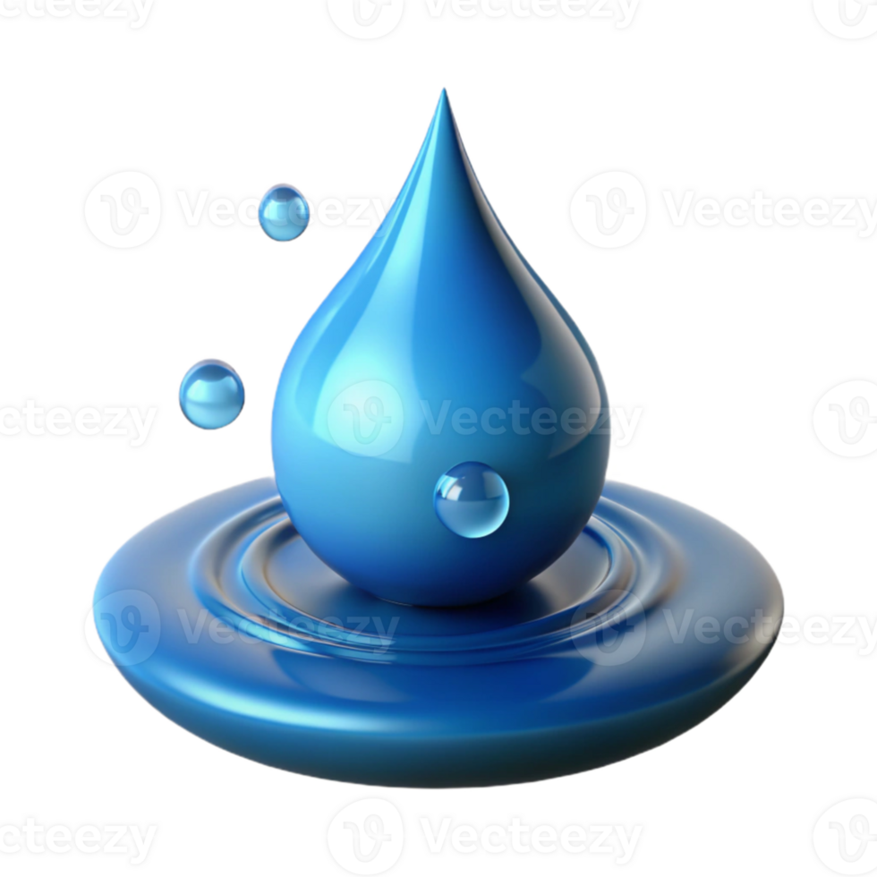impressive abstract A single drop of water splashing into a pool, high-speed photography, with dynamic water droplets authentic png