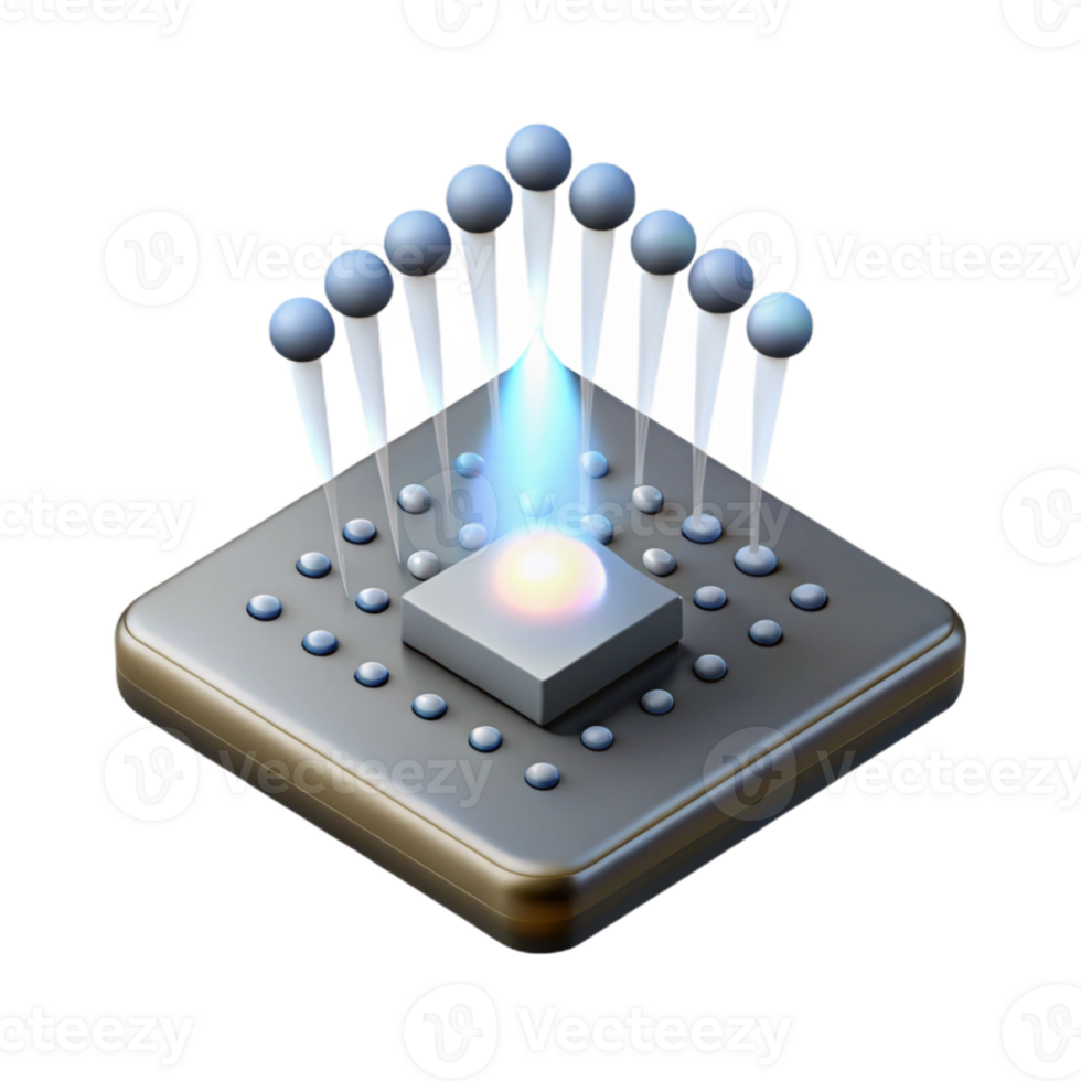 elegant vintage A single, levitating microchip emitting binary code as beams of light, dramatic chiaroscuro lighting, photorealistic style high resolution png