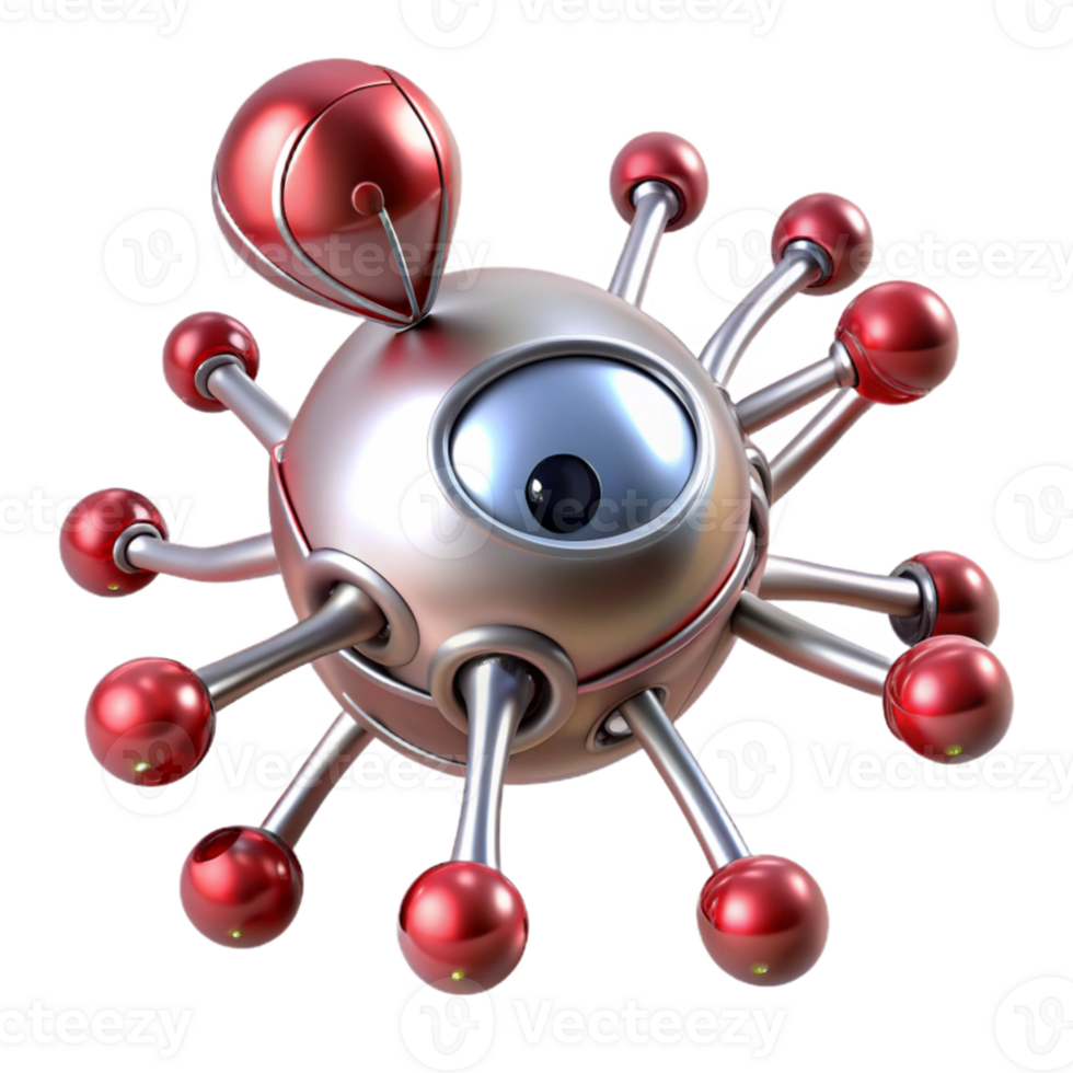 stunning abstract A sleek, silver nanobot navigating a network of blood vessels, realistic lighting and textures, medical illustration style detailed png