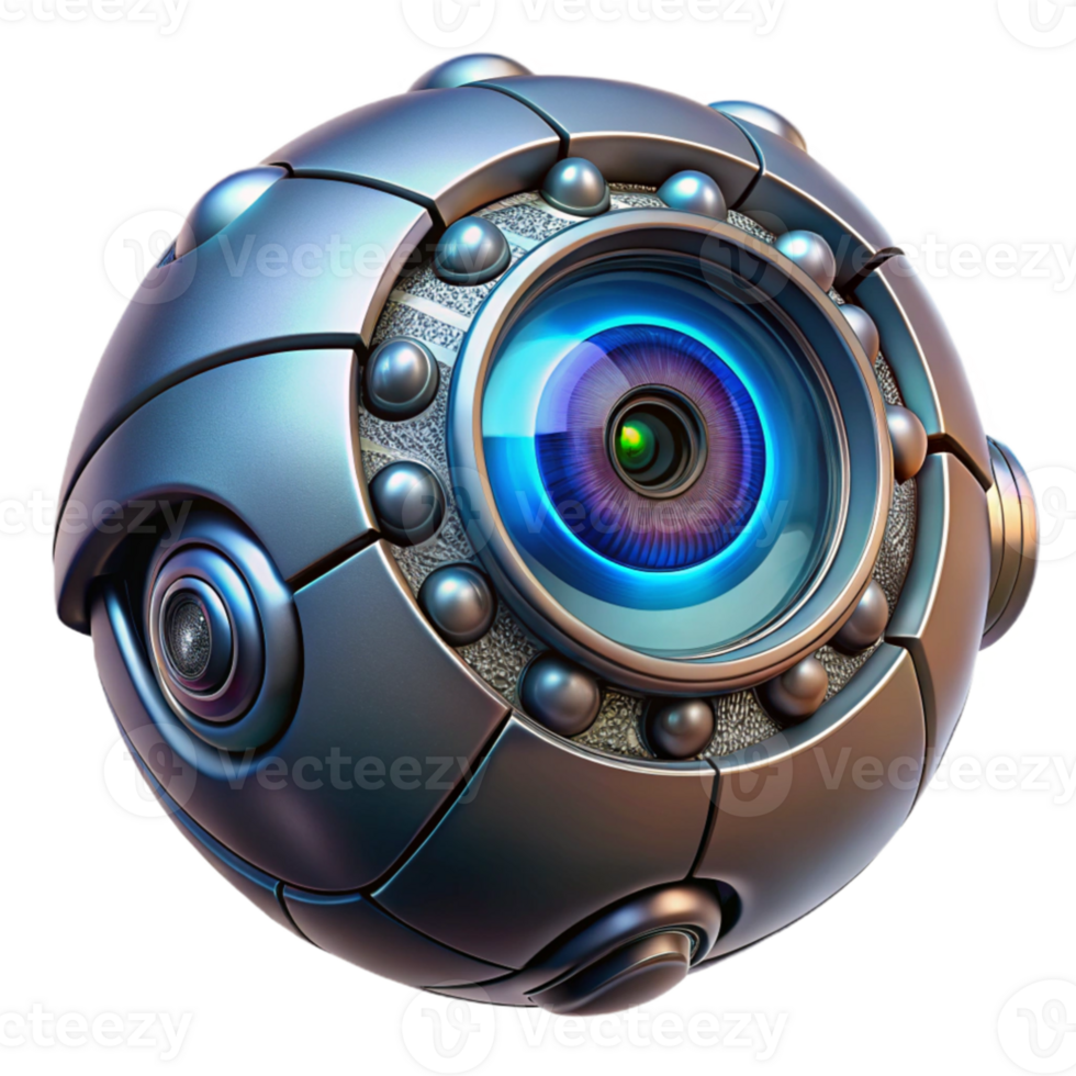 impressive minimalist A close-up of a futuristic bionic eye, intricate details and metallic reflections, biopunk style, dramatic lighting exclusive png