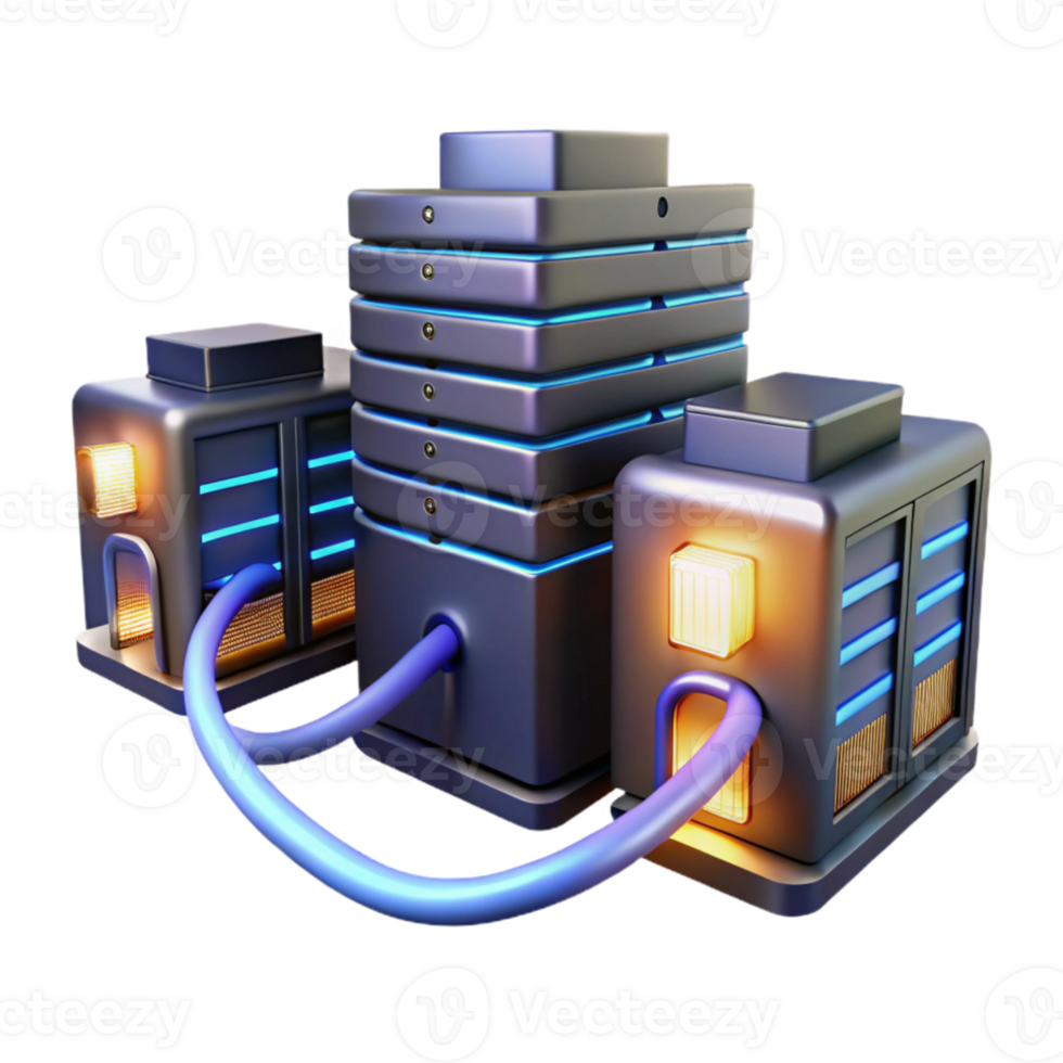 dramatic classic A server farm stretching into infinity, glowing server racks and cables, low-key lighting, digital painting style original png