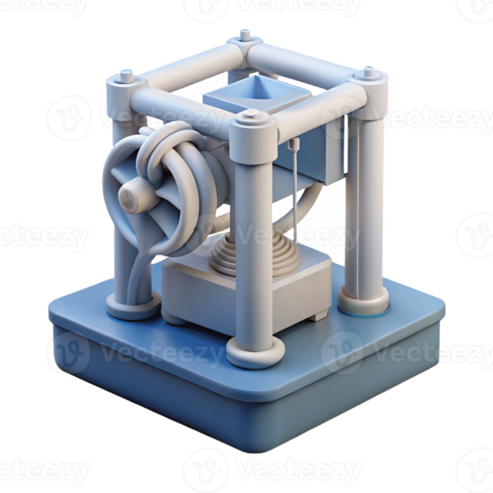 beautiful abstract A 3D printer creating a complex, intricate sculpture, studio lighting, time-lapse photography style 4K png