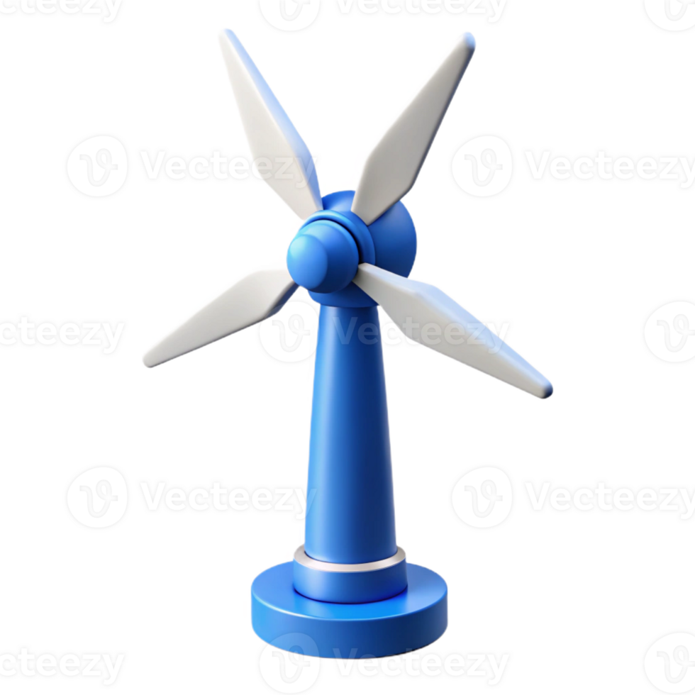 beautiful creative A wind turbine generating clean energy, sleek and modern design, natural lighting with a blue sky, renewable energy technology style high resolution png