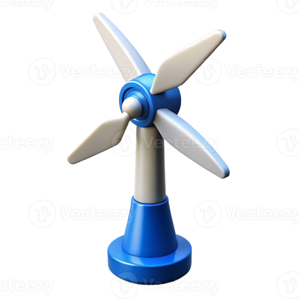 vibrant artistic A wind turbine generating clean energy, sleek and modern design, natural lighting with a blue sky, renewable energy technology style exclusive png