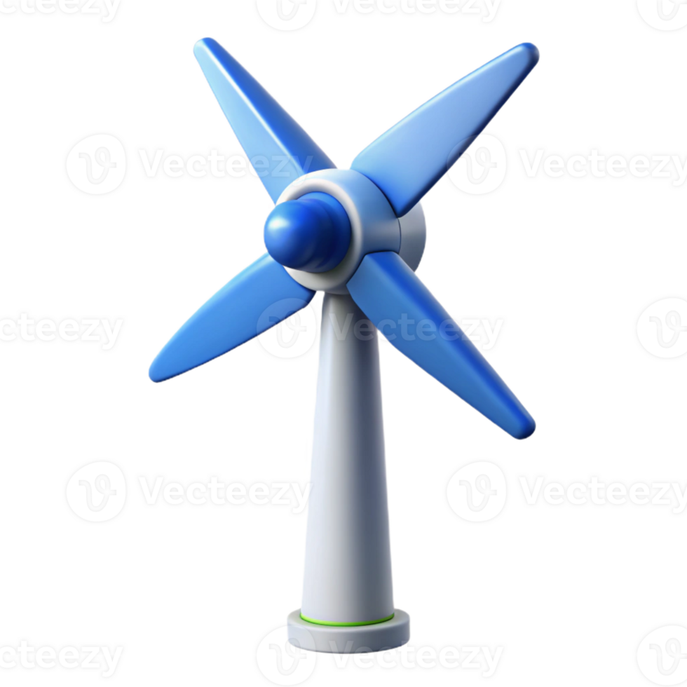 beautiful abstract A wind turbine generating clean energy, sleek and modern design, natural lighting with a blue sky, renewable energy technology style original png