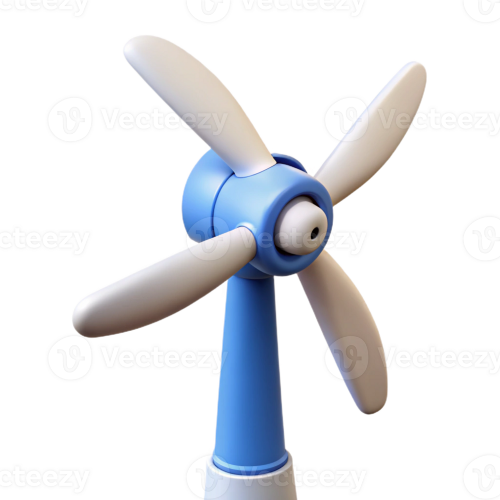 vibrant creative A wind turbine generating clean energy, dynamic motion blur, realistic rendering high resolution png