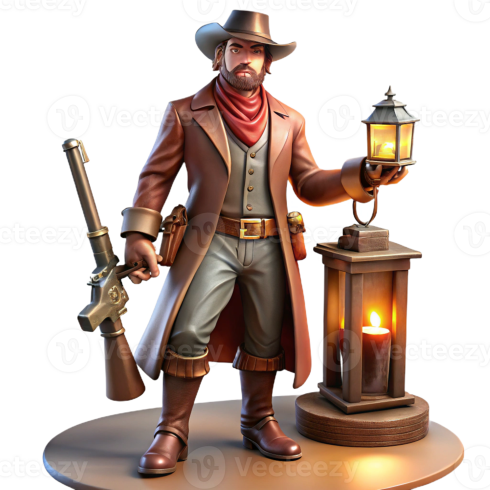 wonderful vintage A Wild West gunslinger in a dusty saloon, lit by the dim glow of oil lamps. Gritty, realistic, western art style detailed png