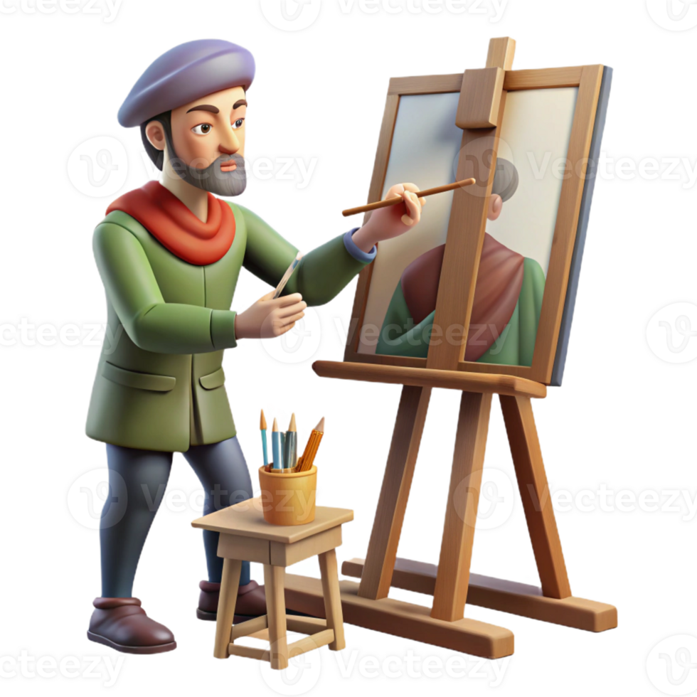 stunning traditional A Renaissance artist painting a portrait, lit by natural light from a window. Realistic, detailed depiction of the art studio genuine png