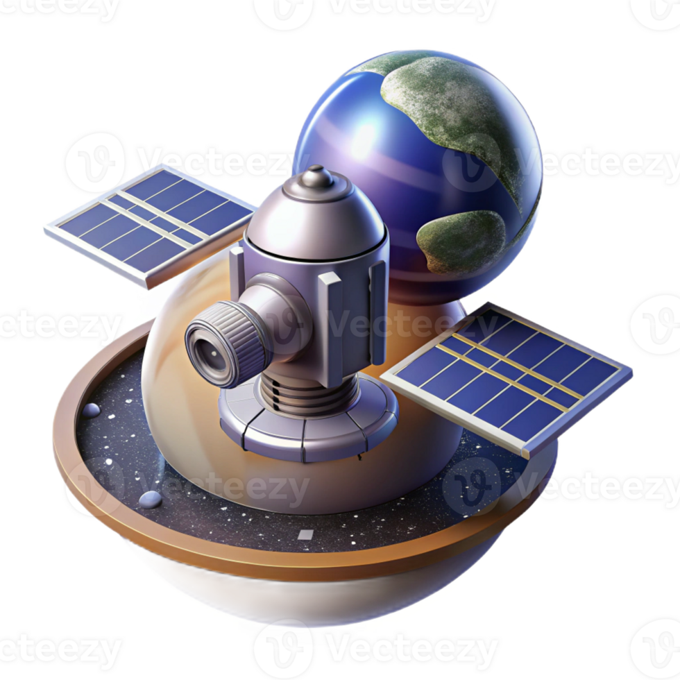impressive artistic A solitary space station orbits a distant planet, its solar panels reflecting the starlight. Sci-fi, realistic style genuine png