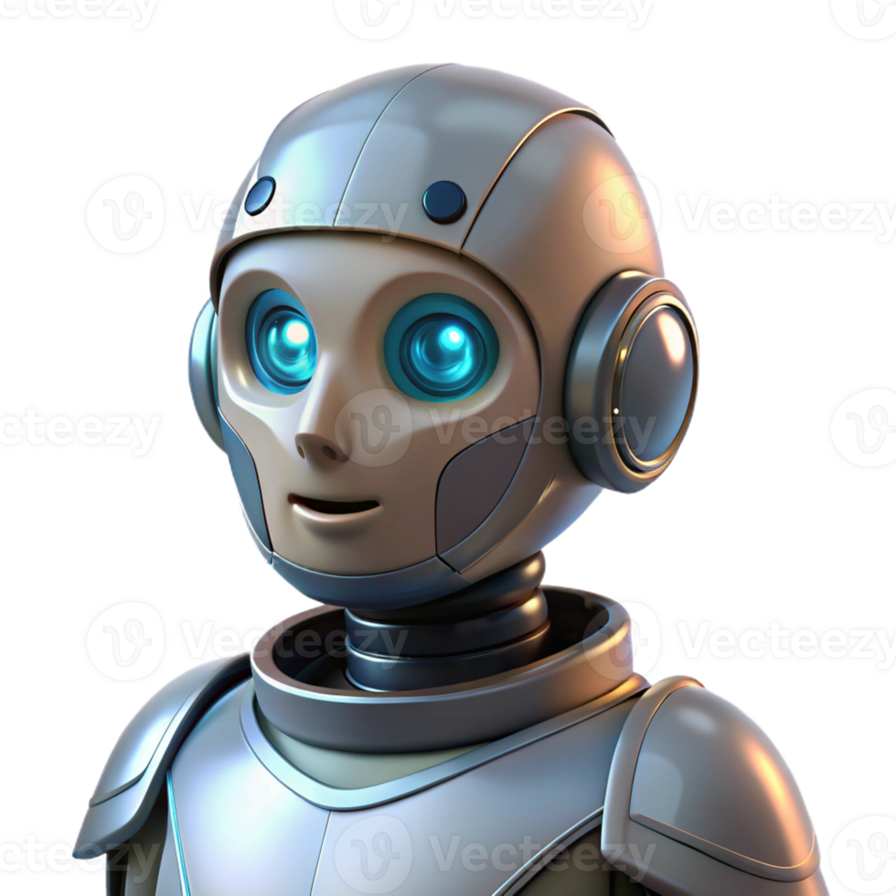 elegant abstract A futuristic robot with a human-like face gazes out at a desolate landscape, its eyes glowing with a soft, internal light. Sci-fi, melancholic style premium png