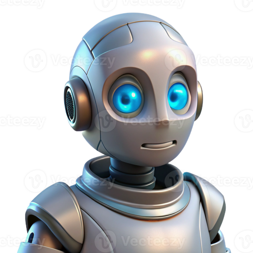 vibrant vintage A futuristic robot with a human-like face gazes out at a desolate landscape, its eyes glowing with a soft, internal light. Sci-fi, melancholic style detailed png