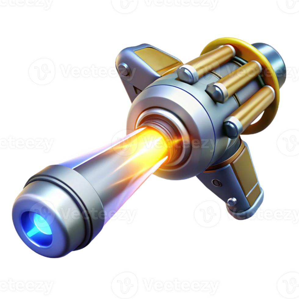 magnificent minimalist A powerful energy beam erupts from a futuristic weapon, illuminating the surrounding area in a blinding flash of light. Sci-fi, action style genuine png