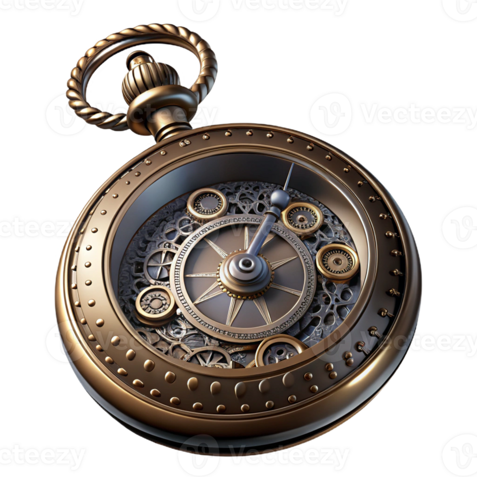 beautiful abstract An engraved illustration of a Victorian-era pocket watch with intricate gears and Roman numerals, etched metal texture, dark, moody lighting high quality png