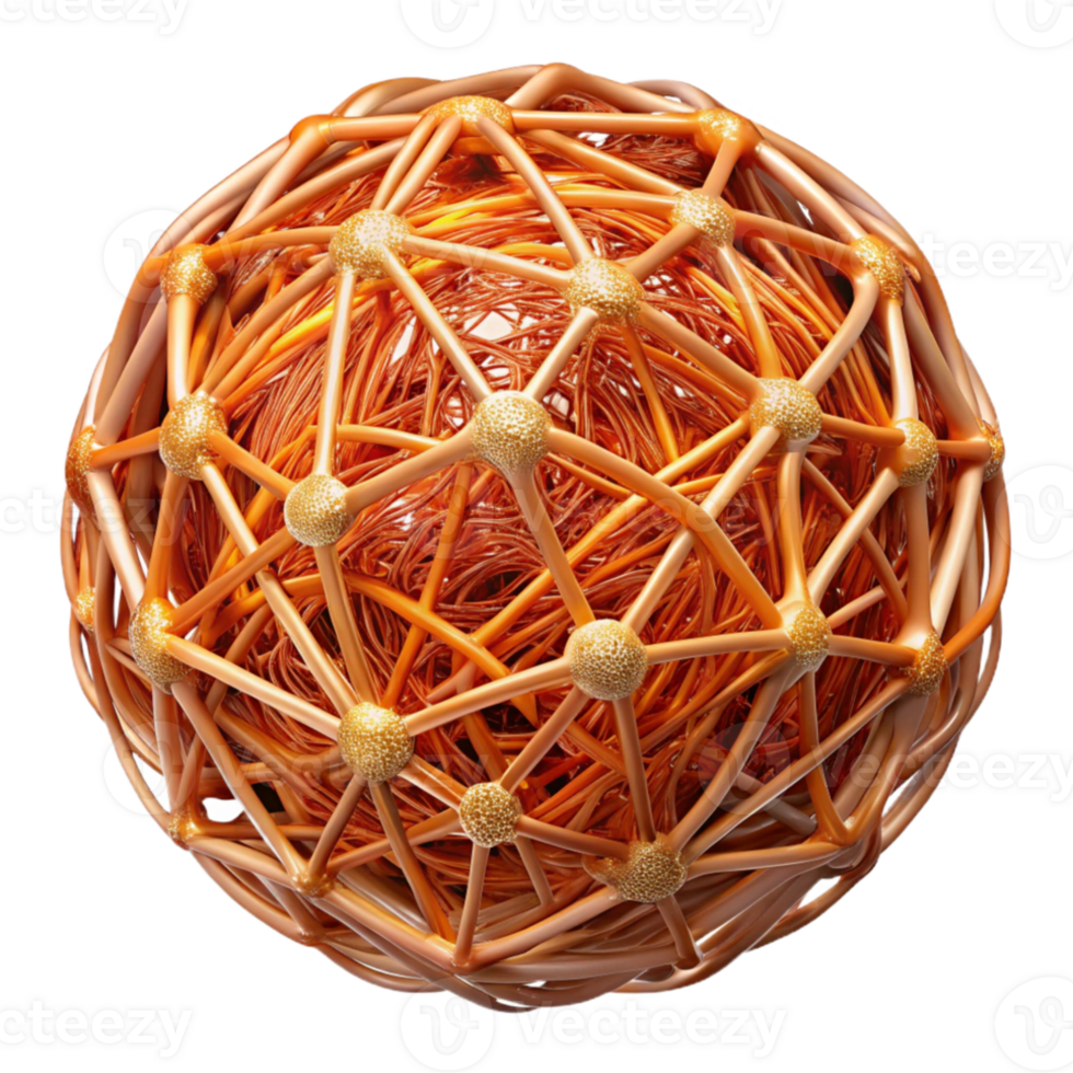 beautiful modern A network of interwoven, glowing fibers, resembling a complex tapestry, with a warm, earthy color palette, organic style high quality png